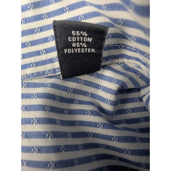 Van Heusen Men's Regular Fit Pinstripe Long Sleeve Dress Shirt Blue 16 34/35 - Picture 11 of 13